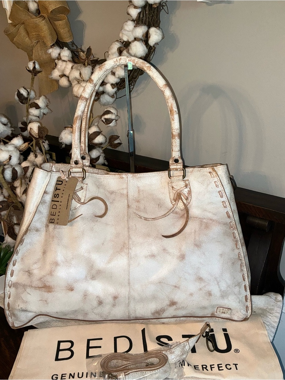 NWT Bed Stu Leather Rockaway Shoulder Crossbody Bag Tote Nectar Lux MSPR $345
